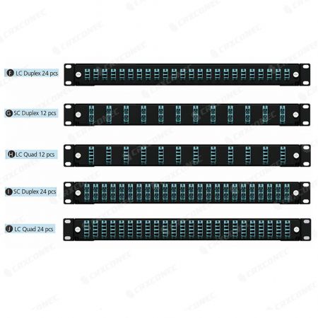Tiroir à répartiteur de fibre à 24 ports 1U de la série MF polyvalent avec barre de support pour montage en rack
